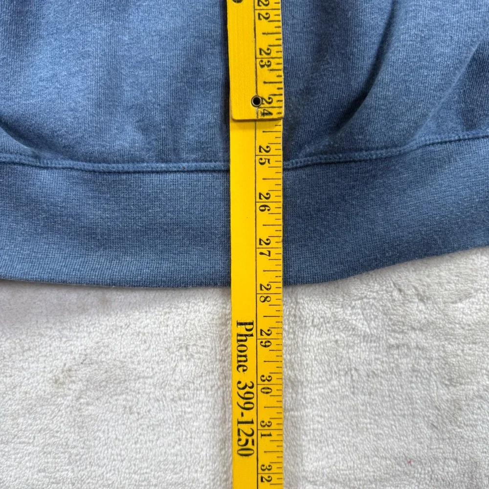 The North Face Mens Blue Heather Logo Pullover Hoodie Large Raglan Sleeve